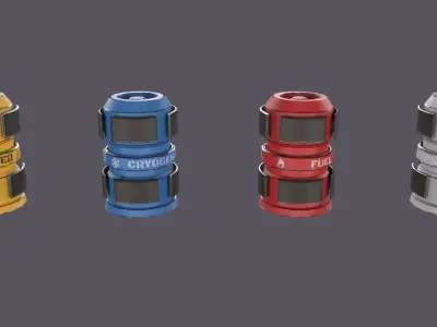 Sci-fi barrel Low-poly 3D model