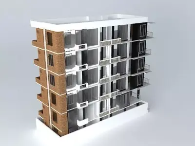 apartment building bangladesh 3D model