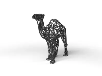 Dromedary Wireframe Low-poly 3D model
