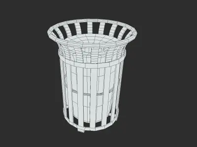 Trash bin Low-poly 3D model order