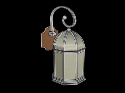 Light fixture wall hung lantern light 3D model