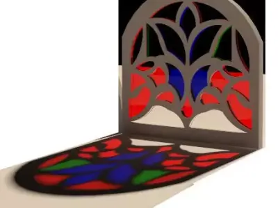 The Qamarias - stained glasses windows 3D Low-poly 3D model