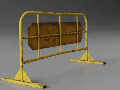 Portable Fence Low-poly 3D model