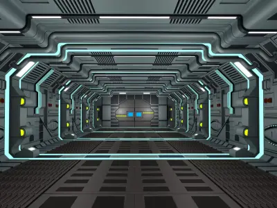 Sci Fi Interior Station 3D model