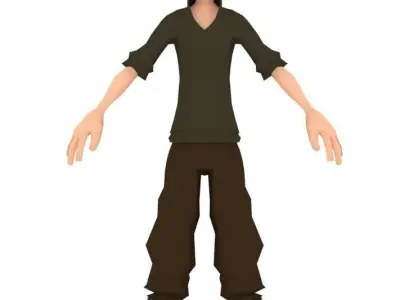 LowPoly Game Ready Character man Free low-poly 3D model