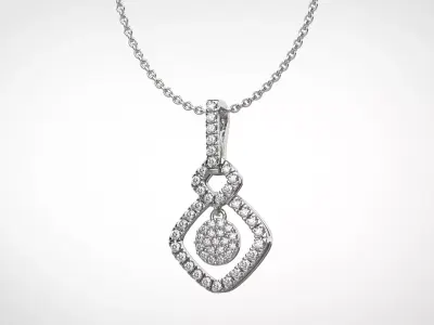 PE05 Classic Solitaire Pendant half ct CAD STL 18K  3g 3D print model