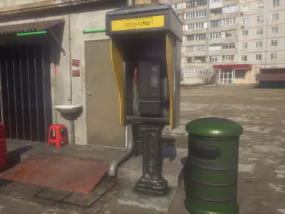 Old Local Phonebooth Low-poly 3D model