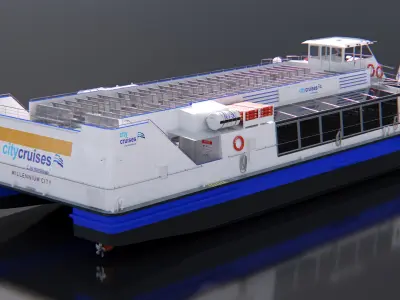  London Sightseeing Cruise Ship on Water 