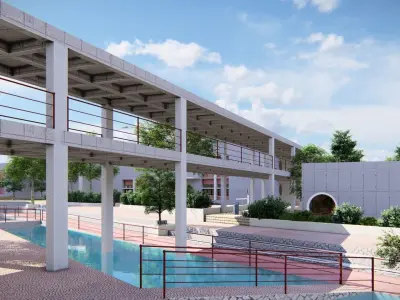 UNIVERSITY CAMPUS SKETCHUP MODEL Low-poly 3D model