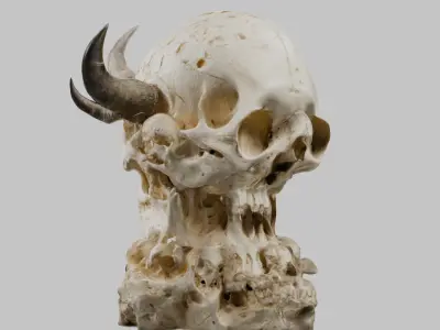 Demon Skull Throne - Gothic 3D Model Low-poly 3D model