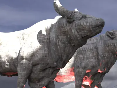 Bull sculpture  2 designs 3D model