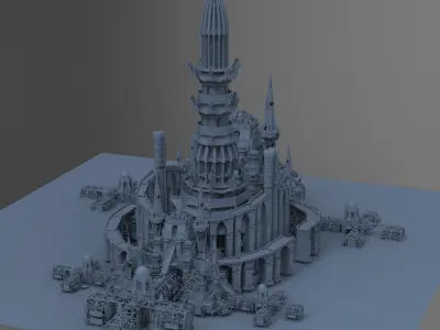 Mesopotamian ancient towers City 3D model
