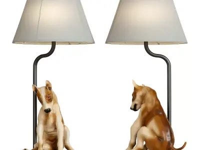 Table Lamp Sitting Dog 3D model