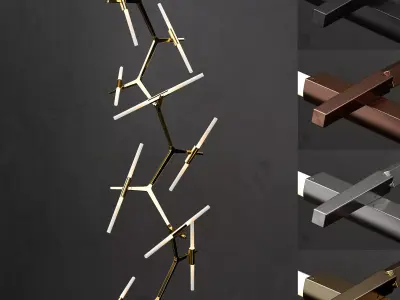 Chandelier agnes 20 lights vertical 3D model