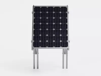 Solar Panel V1 - Monocrystalline Photovoltaic Modul with Stand 3D model