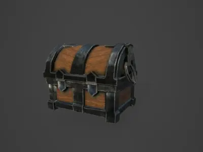 Chest of treasures Low-poly 3D model