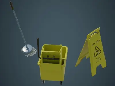 Mop Wringer 1A Low-poly 3D model