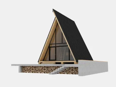 Aframe cabin Montana 3D model
