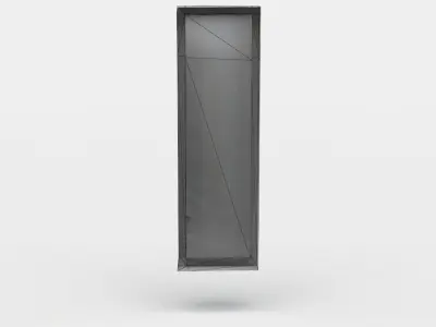 Window gold frame with flower Low-poly 3D model
