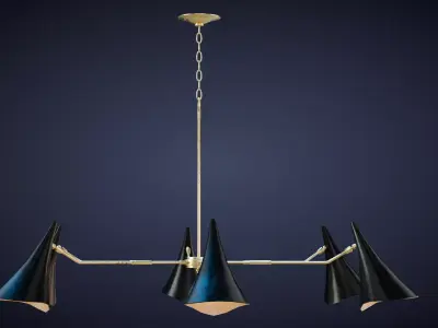 Library Chandelier Low-poly 3D model