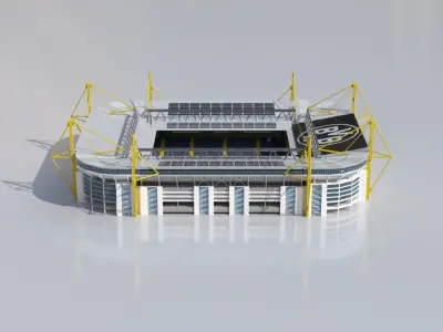 BVB Stadion Dortmund Signal Iduna Park Euro 2024 Low-poly 3D model