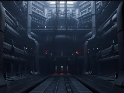 Cyberpunk Interior Scene v15 - The Research Facility 3D model