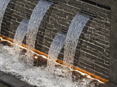 Waterfall fountains cascade 03 3D model