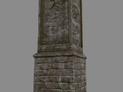 pillar four stone pillars Low-poly 3D model