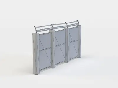 Wall fragment Low-poly 3D model