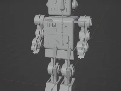 Vintage tin robot RTR-1019 model Low-poly 3D model
