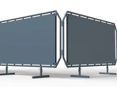barrier four banner stands for race 3D model