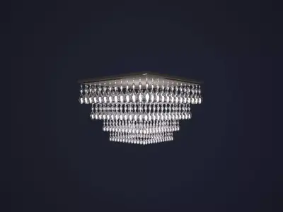 luster 1 light fixture with lot of crystals Free 3D model
