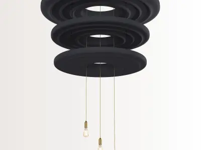 BUZZIDONUT pendant light with three circles hanging from it 3D model
