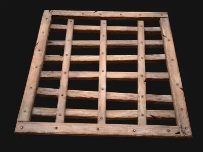 Medieval Roof  Wooden Lattice Low-poly 3D model