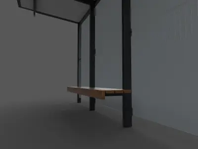 Bus shelter Low-poly 3D model order