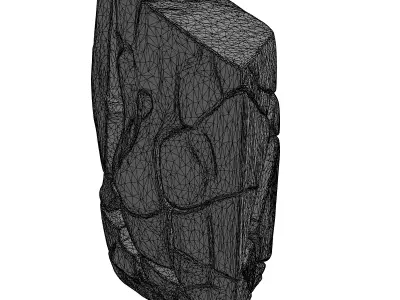 Stylized Cracked Stone Pillar Rock Low-poly 3D model