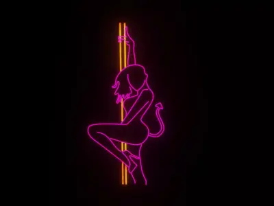 neon Woman  p2 decoration 3D model Low-poly 3D model