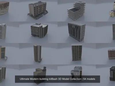 Utlimate Modern building kitBash 3D Model Collection 3D Model Pack