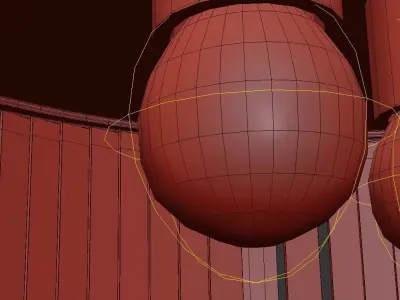 VENUS flush mount light fixture in brass and glass 3D model