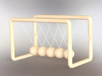 Wooden Newtons cradle Free 3D model
