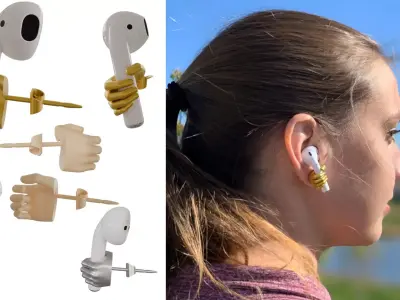 AirPods Grabber Earring - Functional Tech-Wear Jewelry  Low-poly 3D model