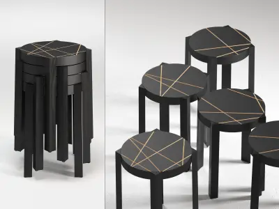 Cats Stools 3D model