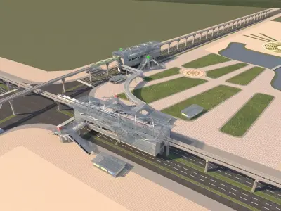 Light Rail Station 5 3D model