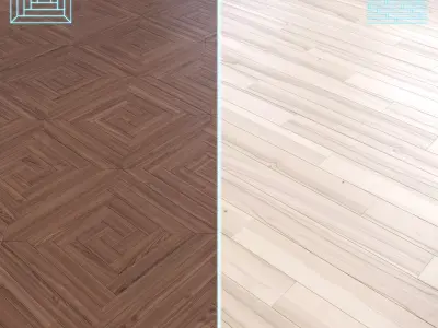 Parquet - Laminate - Wooden floor 2 in 1 Low-poly 3D model 45