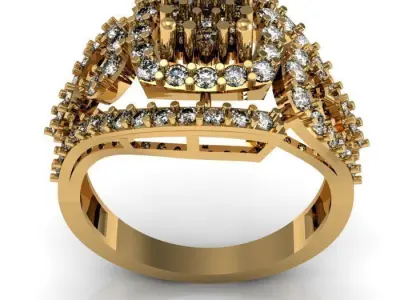 diamond ring 3D print model 91