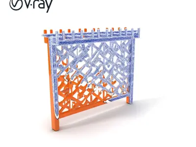 Wooden Lattice Fence Model Pack for Gardens and Exterior Design Low-poly 3D model