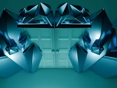 frozen door Low-poly 3D model