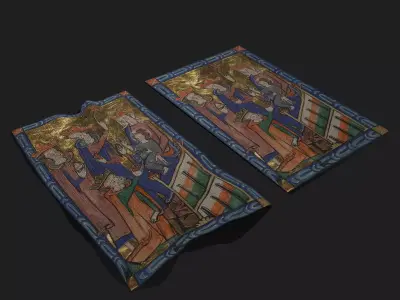 Carrow Psalter Adoration of the Magi Tapestry Low-poly 3D model