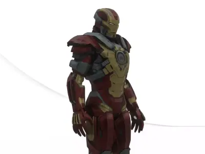 Iron man Heartbreaker Low-poly 3D model