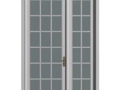 Modern Classic French Patio Doors 3D model